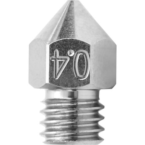 Buse d’extrusion 0.4mm en laiton nickelé pour imprimante 3D, tête d’impression MK8, accessoire de remplacement compatible. (1/5)