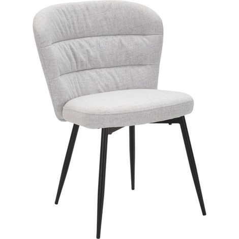 Sedia Losanna grigia imbottita in tessuto con gambe in metallo – set 2 pz (1/5)