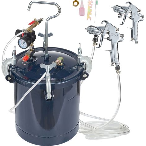 Pistolet à peinture sous pression 10L, 2 buses (1,5mm/4mm), 60PSI, pour peinture industrielle, décoration, construction et automobile. (1/5)