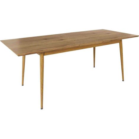 The Home Deco Factory – Table extensible marron 6 à 8 places – Mécanisme d'extension simple – Design élégant pour salle à manger – Facile à entretenir