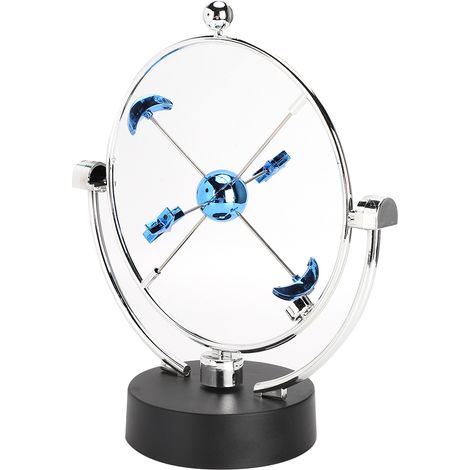 Sculpture de bureau à mouvement perpétuel représentant une étoile, la lune et le système planétaire, alimentée par USB. (1/5)