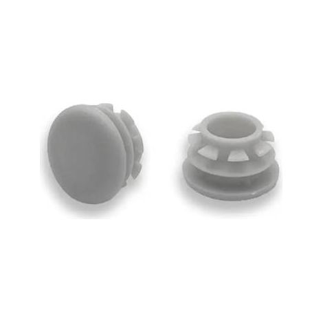 Ajile - Bouchon embout rond plat de finition GRIS pour tube de diam. 14 mm (1/3)