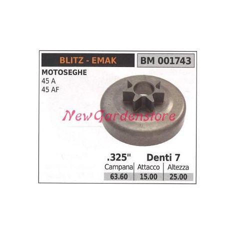 Pignone EMAK motore motosega 45A 45AF .325' denti 7 001743