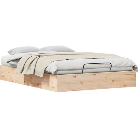 Maison Exclusive - Cadre de lit ottoman avec rangement Naturel 120 x 190 cm (1/5)