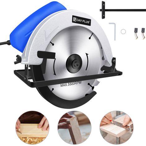 Circular Saw 2000W 5000RPM Electric Saw, 0-45° Bevel Adjustment, Max Cutting Depth 90°, Adapt Blade 185mm, for Cut Wood, Soft Metal and Plastic (1/5)