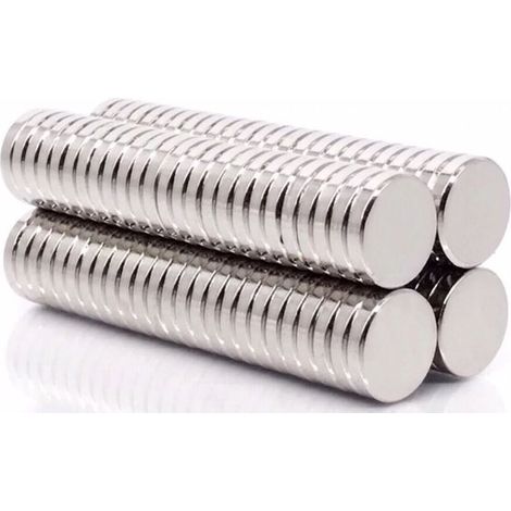 Lot de 50 aimants ronds plats en néodyme - 10 x 2 mm - Aimants puissants - Pour réfrigérateur, tableau blanc, bricolage et loisirs créatifs (1/5)
