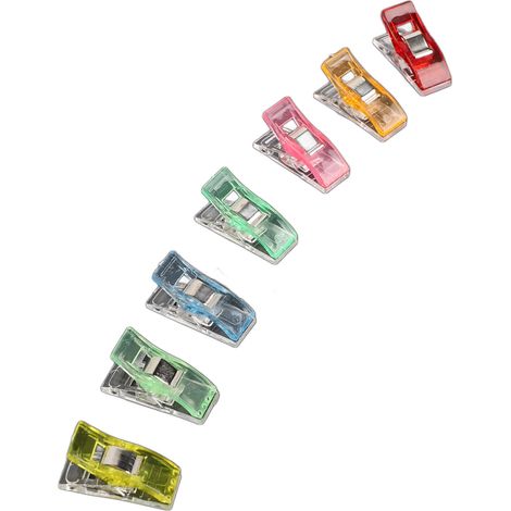 Lot de 100 pinces à coudre multifonctions en plastique, fixation solide pour patchwork, bricolage et reliure, couleurs assorties (1/5)