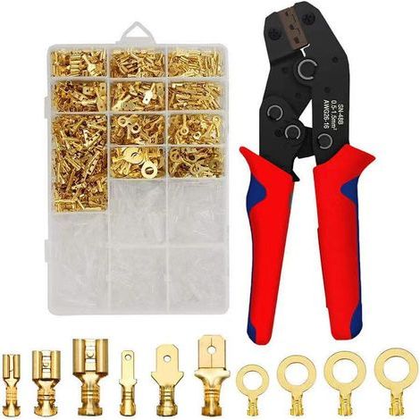 Cross-border special boxed supply 2.8/4.8/6.3 spring insert sheath each 1000 sets of cold pressurized wiring pressure wire pliers (1/4)