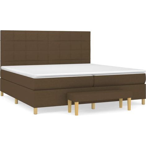 Maison Exclusive - Giroletto a Molle con Materasso Marrone Scuro 200x200cm Tessuto (1/5)