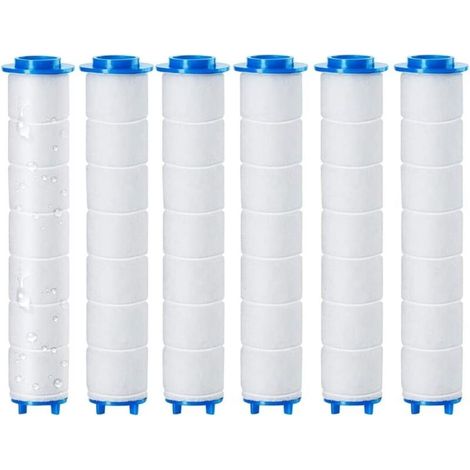 6 pièces Douchtte Filtre Remplaçable, Filtre douchette ​pour pommeau de douche de amovible, L'osmose Inverse, Chlore et le Fluorure et La Filtration Des Particules