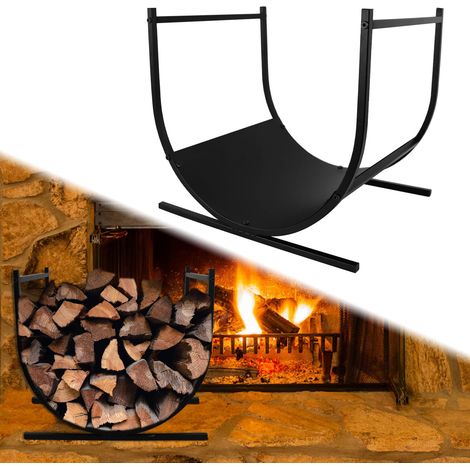 Naizy – Halbkreisförmiger Holzständer für den Innenbereich aus schwarzem Eisen – Maße: 44,5 x 37,5 x 40 cm – Stahlrahmen mit 6 Querverstrebungen – Erhöhte Stabilität (1/5)