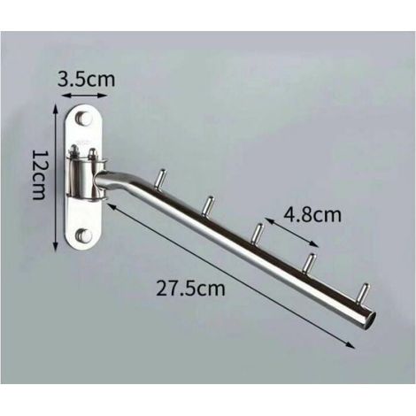 Porte-Manteau Mural - Pliable - Acier Inoxydable SUS304 - Pour Vestiaire Entrée Dressing - 1 Pièce (1/4)