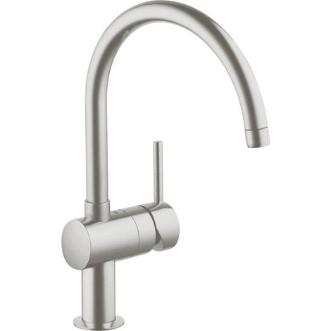 Mitigeur de cuisine monocommandé GROHE Minta – Bec tube pivotant 360° – Hauteur 356mm – Limitation débit réglable – Surface LongLife