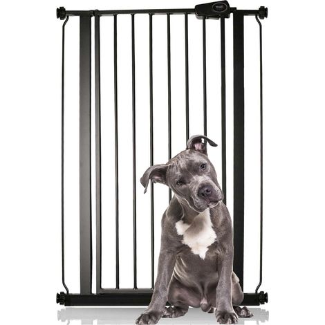Bettacare Child and Pet Gate, 75cm - 83cm, Matt Black, Extra Tall Gate 104cm in Height, Pressure Fit Stair Gate
