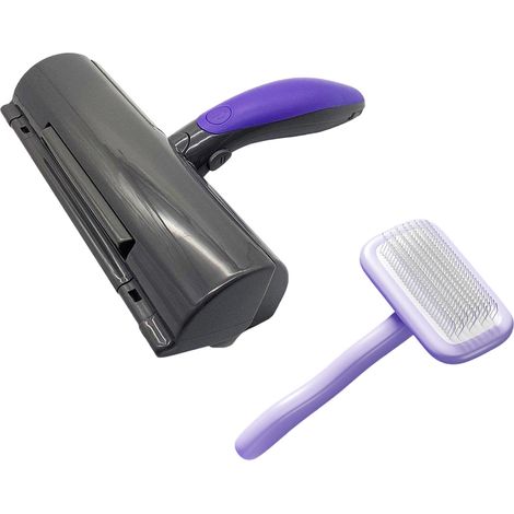 Rouleau anti-poils d'animaux à technologie sonique pour toutes les surfaces de la maison. Brosse autonettoyante Fur Daddy pour chiens et chats avec LED. Sans adhésif ni ruban adhésif.