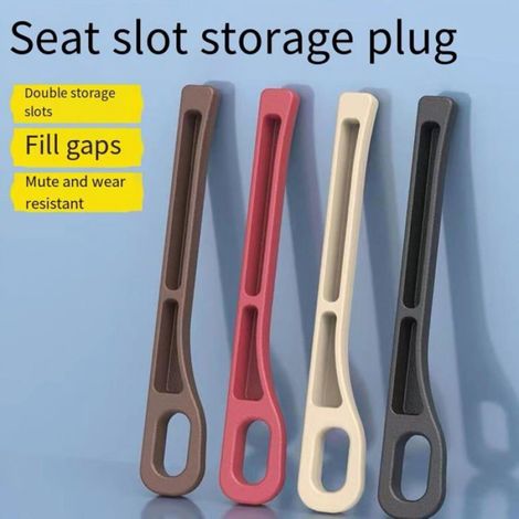 Organisateur de rangement voiture entre siège et console, marron, lot de 2, porte-téléphone et petits objets (1/4)