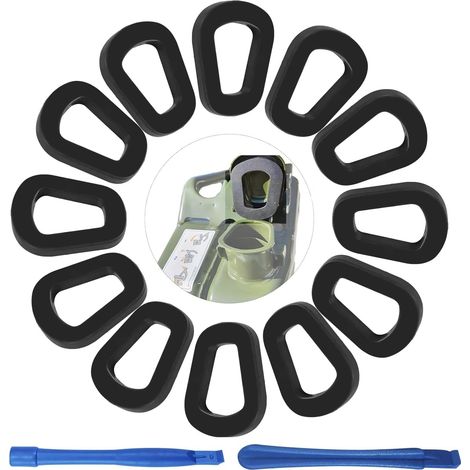 Lot de 12 joints en caoutchouc universels de jerrican, joints de bec de carburant pour bidons de carburant de 5 l, 10 l, 20 l, avec poignée transversale, 1 poignée ronde (1/5)