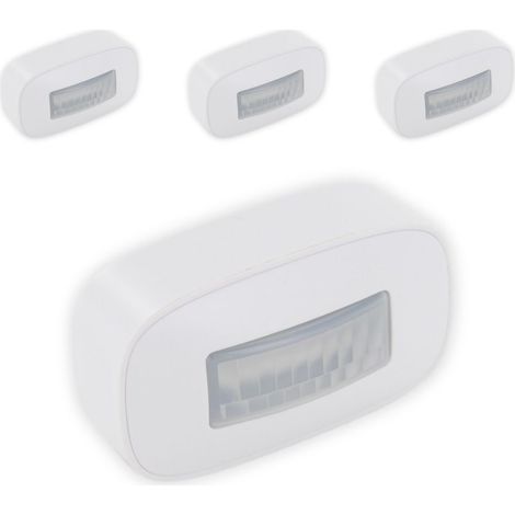 Lot de 4 minis détecteurs de mouvement sans fil - portée 10m - éclairage réglable - Blanc - Chacon