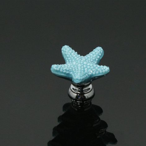 Boutons de tiroir en céramique en forme d'étoile de mer, poignées de tiroir originales, faits main (1/5)