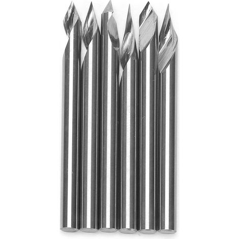 Lot 6 fraises à pointer 3.175mm, outils de gravure et défonçage pour bois, matériel de quincaillerie (1/5)