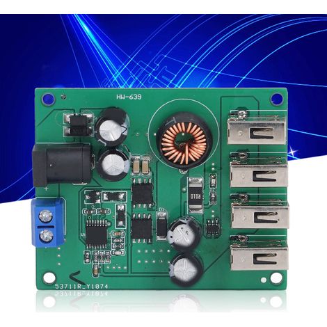DC-DC-Abwärtswandler, Hochleistungsnetzteil für Fahrzeuge mit breitem Spannungsbereich 5V/5A, 4 USB-Ausgänge. (1/5)