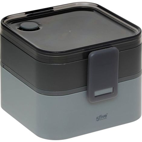 Fiambrera 2 compartimentos gris 1,5l 360 en polipropileno - 5five (1/5)
