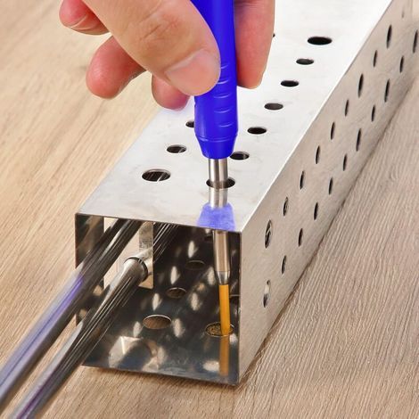 ZOLGINAH Massives Zimmermannsbleistift-Set für Bauarbeiten mit 7 integrierten Anspitzern, grauen und gelben Drähten, Langspitz-Druckbleistift für tiefes Loch, Markierungswerkzeug für Holzbearbeitungs- (1/5)