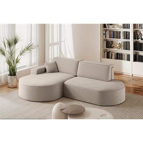 Ecksofa Schlafsofa Sofa VENEDIG Stoff Salvador Beige Ottomane Links (1/5)