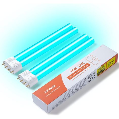 18W 2G11 PLL Lampe UVC de Remplacement pour Ballast Électronique – Compatible avec Clarificateur d'eau de Bassin, Filtre UVC pour Aquarium – Élimine Les Algues et Les Bactéries (Lot de 2) (1/5)