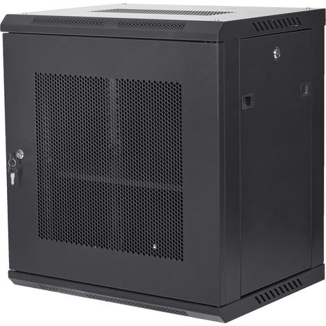 Baie serveur réseau murale 12U, profondeur 39,4 cm, charge au sol 90 kg, panneaux latéraux verrouillables, informatique et AV (1/5)