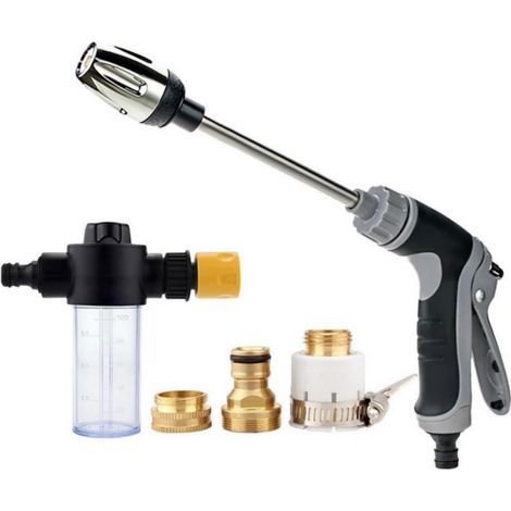 Turbowasher,Buses de pulvérisation robustes pour tuyau d'arrosage, pulvérisateur en métal réglable, buse robuste pour pelouse et jardin, lavage de voiture et arrosage des avec plusieurs paramètres