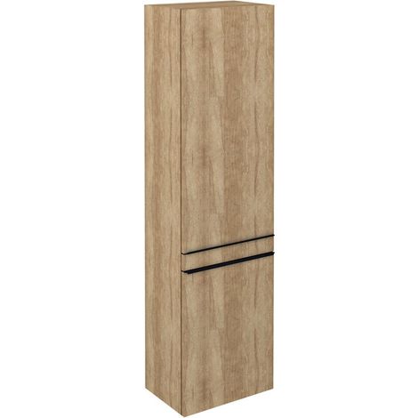 SITIA Meuble de rangement haut 2 portes 46,7x172x32cm, gauche/droite/chêne Alabama (1/4)