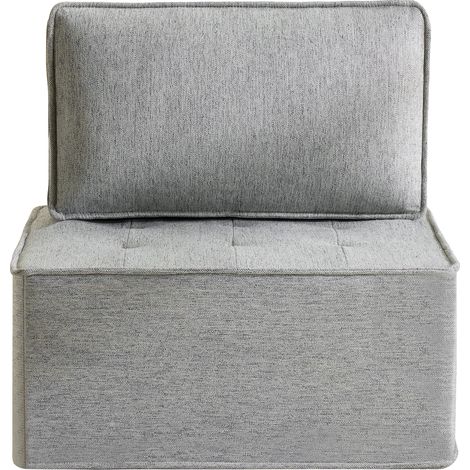 ELVMI Fauteuil Modulaire Compact à Combiner, Dossier Ergonomique, Structure en Contreplaqué, Tissu en Lin Gris Clair (1/5)