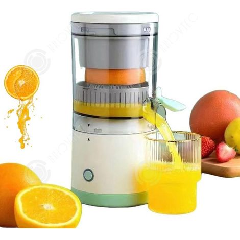 1 presse-agrumes 600 ml, extraction rapide 45 W, séparation jus/pelures, mixeur portable vert, idéal pour petit-déjeuner familial (1/4)