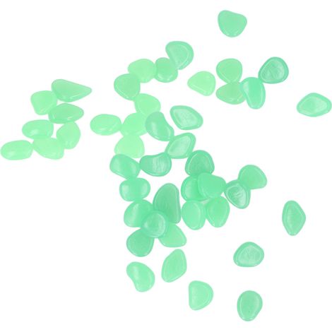 Pierres lumineuses extérieures colorées pour allées de jardin, sentiers et cours - 200 galets fluorescents turquoise par sac