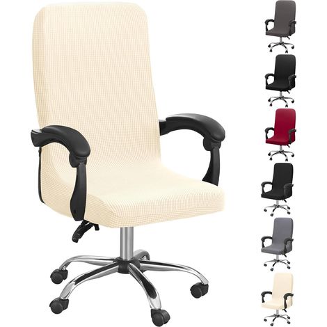 Housse de Chaise de Bureau (sans Chaise) (Grains de Maïs Beige M) (1/5)