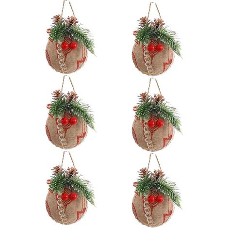 Boules de Noël marron - 6 cm, pour décorer Noël, bas de Noël, bureaux, cheminées, etc. - 6 pièces (1/5)