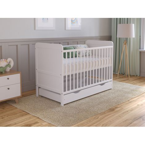 Levi Cot Bed 120x60cm with drawer and Microfiber Quilted mattress