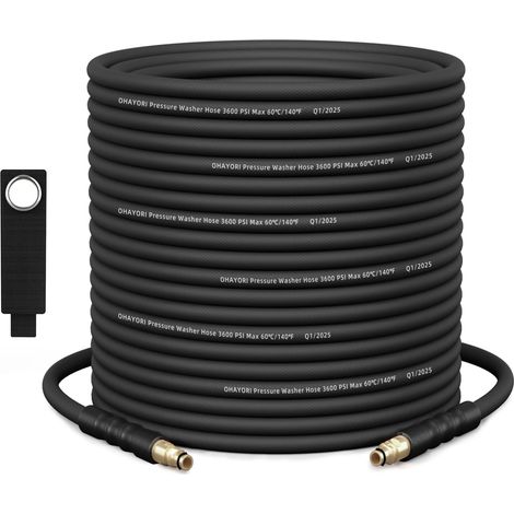 Tuyau Haute Pression 15M/50Ft Compatible Karcher K2 K3 K4 K5 K6 K7, 220Bar Remplacement Résistant à l’Usure, Raccord Rapide, Extension pour Nettoyeur Haute Pression, Pour Lavage de Voiture