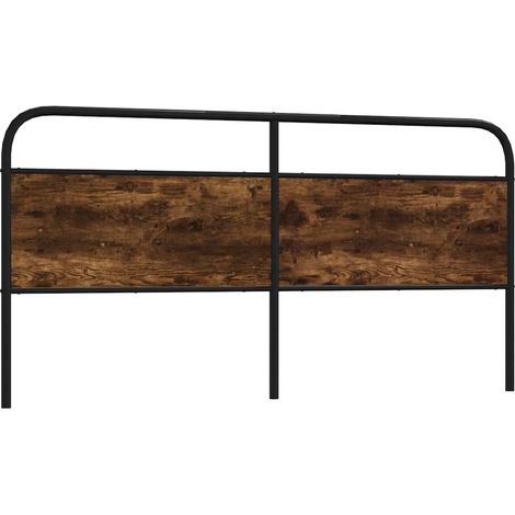 vidaXL Cabecero de repuesto de acero y madera de ingeniería roble ahumado 190 cm (1/5)
