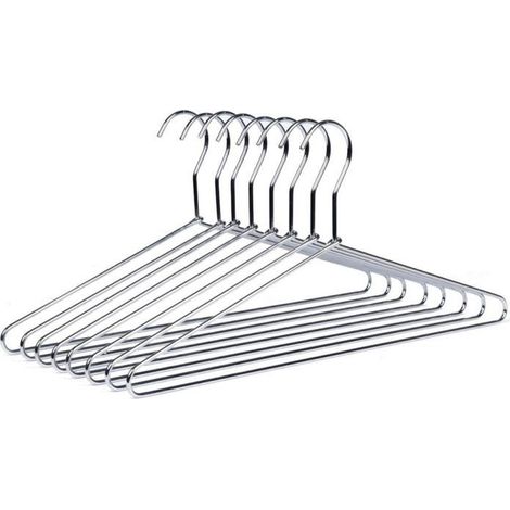 Cintres en fer chrom argent 42 cm lgants et durables pour costumes et chemises 8 pices PZCC (1/3)