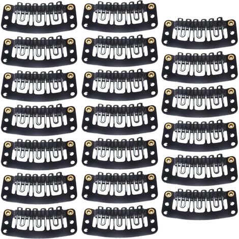 Lot de 20 Clips en Métal Forme U Noirs, Pinces pour Extensions de Cheveux et Perruques (DIY) (1/5)