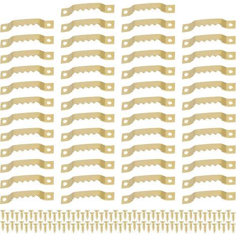 Cintre à Tableaux Dents de scie, 50 pièces avec vis, Crochets pour Tableaux, Cintre pour Cadres Lourds (1/5)