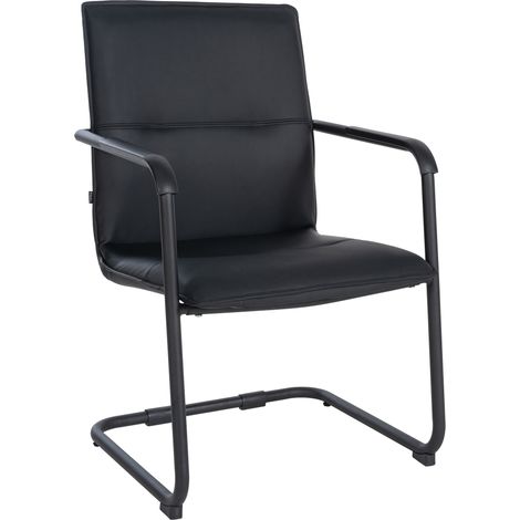 Sedia a sbalzo in similpelle Seattle nero/nero (1/5)