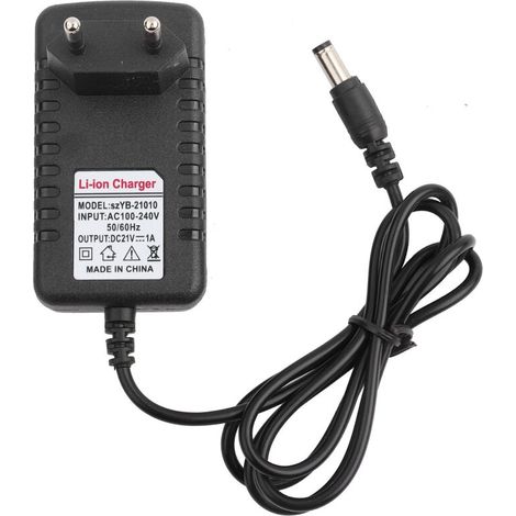 Adaptador de cargador de iones de litio con núcleo de cobre grueso YMYNY, 21 V/1 A, batería de litio, puerto de 5,5 x 2,5 mm, enchufe de la UE (1/5)