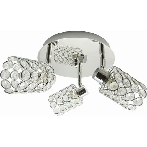 Plafoniera Candellux York cromata cristallo 44 cm 3xG9