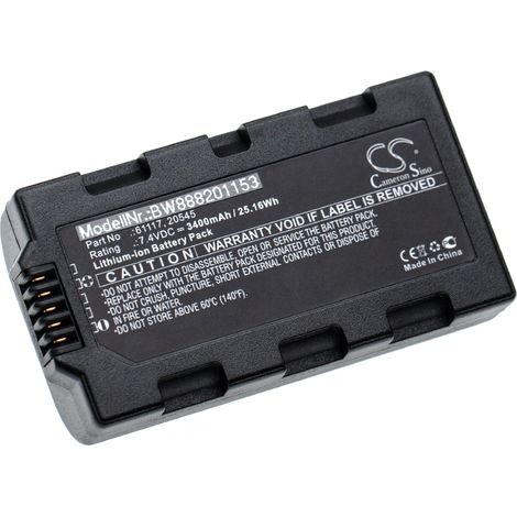 vhbw Batería recargable reemplaza Sokkia 20545, 61117 para PDA (3400mAh, 7,4V, Li-Ion)