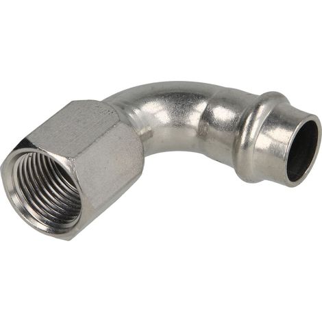 Coude 90° à sertir profil V en inox F22-F3/4