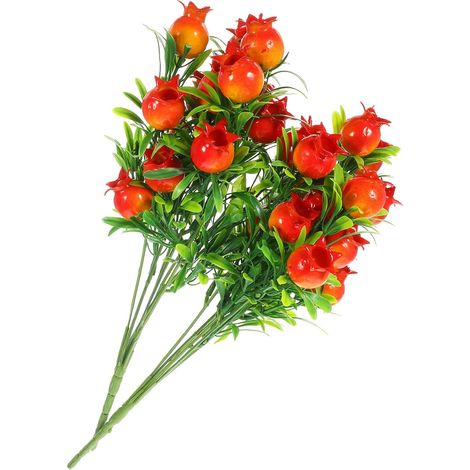 Lot de 2 Fraises Artificielles Décoratives en PVC Élégantes, Effet Décoratif Solide et Non Décolorant, Fête des Mères ou Bureau (1/5)