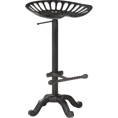 vidaXL Taburete de cocina hierro fundido negro (1/5)
